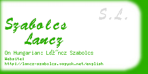 szabolcs lancz business card